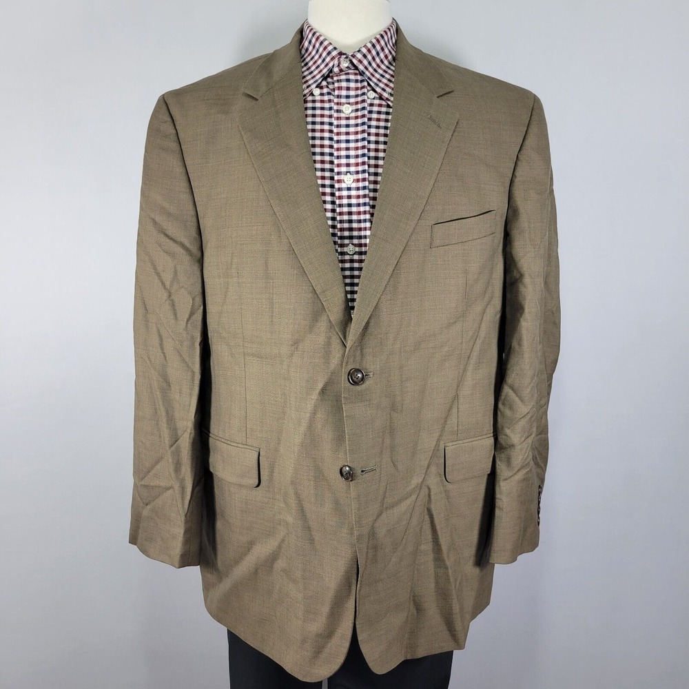 Stafford Men's Sport Coat Blazer Two Button Brown Wool Size 48R